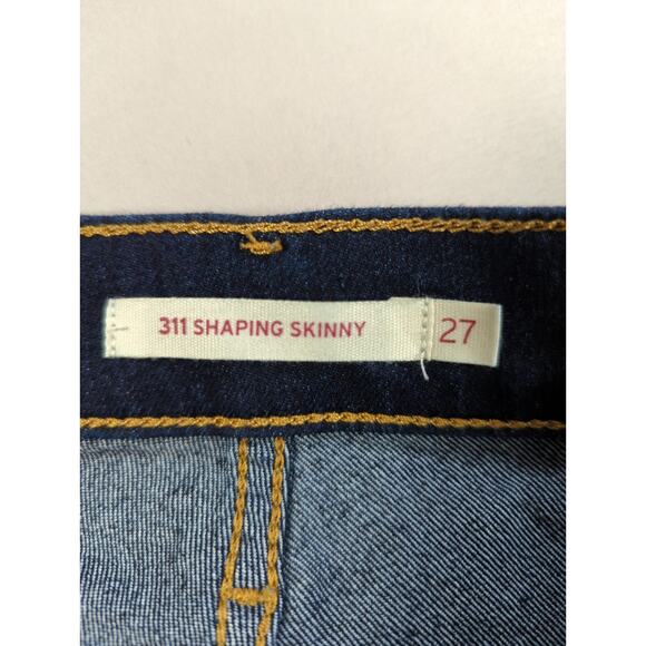 Levis 311 Shaping Skinny Jeans Womens Dark Wash Blue Stretch Mid Rise Denim 27 - Picture 3 of 13
